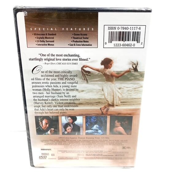 The Piano New Sealed DVD Drama Love Story Widescreen and Standard 1992 Rated R - Picture 3 of 6